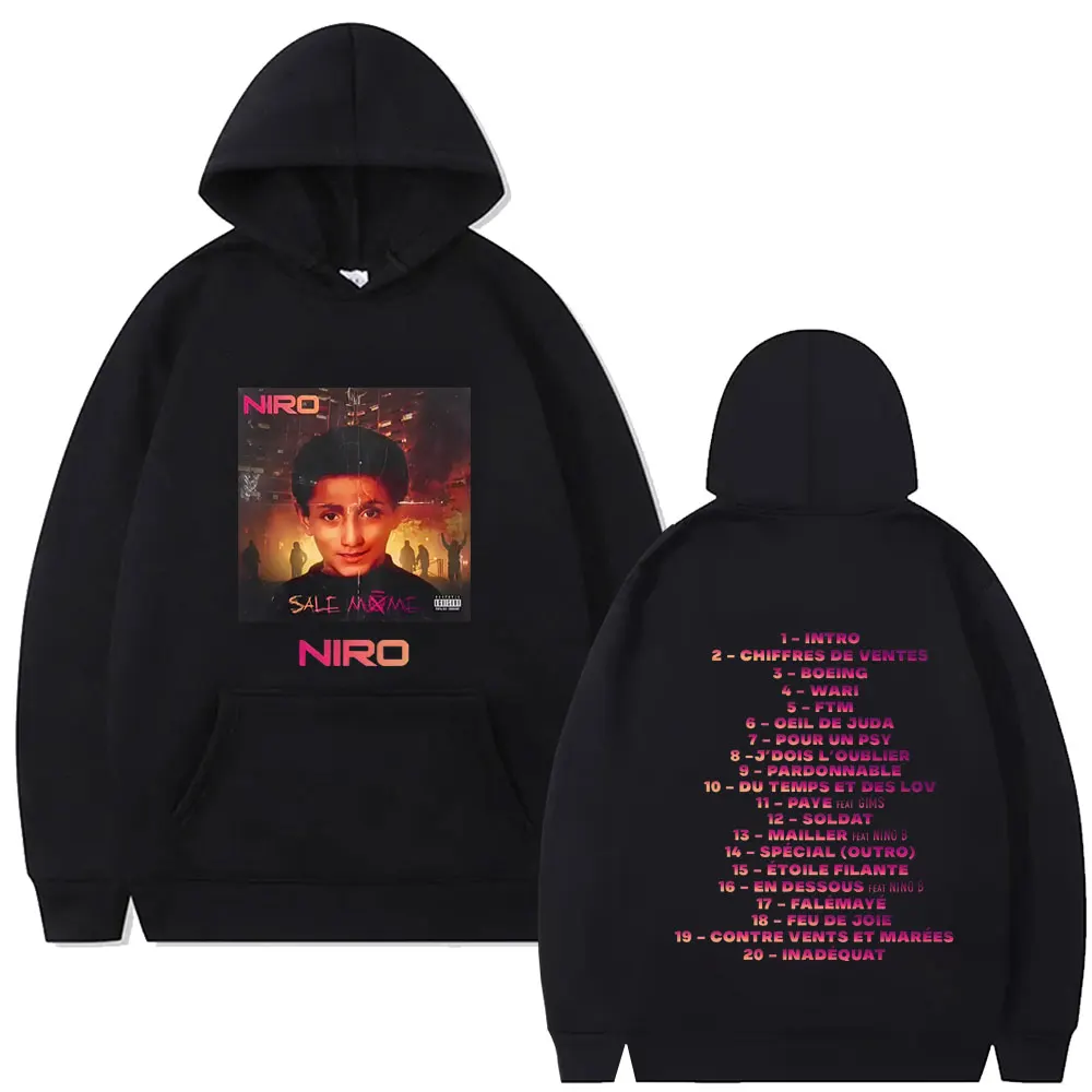 

Rapper Niro Sale Môme Album Graphic Hoodie Men Women Fashion Hip Hop Oversized Pullover Man Vintage Casual Fleece Cotton Hoodies