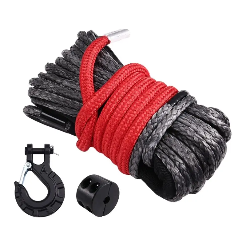 AEF2-Synthetic Winch Rope Line String Cable Rope With Forged Winch Hook For ATV Car Outdoor Accessories