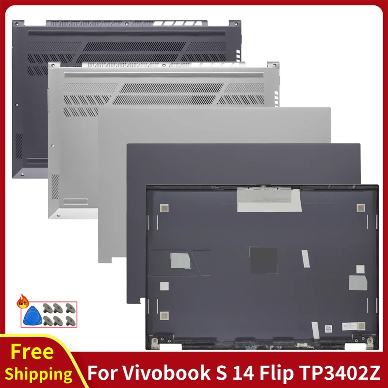 For Vivobook S 14 Flip TP3402Z TN3402Y TP3402 LCD Back Cover Palmerst Bottom Case Rear Lid Top Casing Computer Replacement Parts