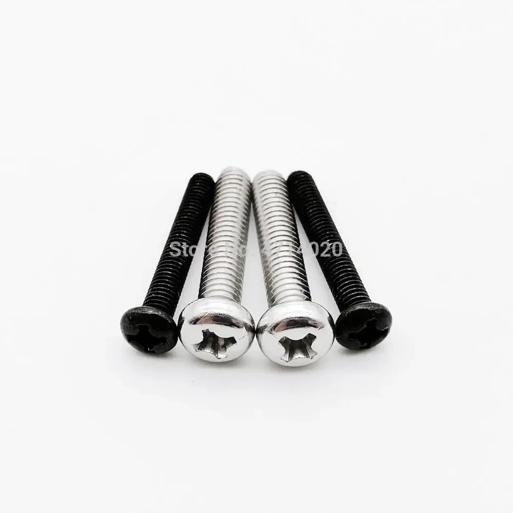 50X M1 M1.2 M1.4 M1.6 M2 M2.5 M3 M4 Mini Micro Small Light Black A2 304 Stainless steel Cross Phillips Pan Head Screw Round Bolt