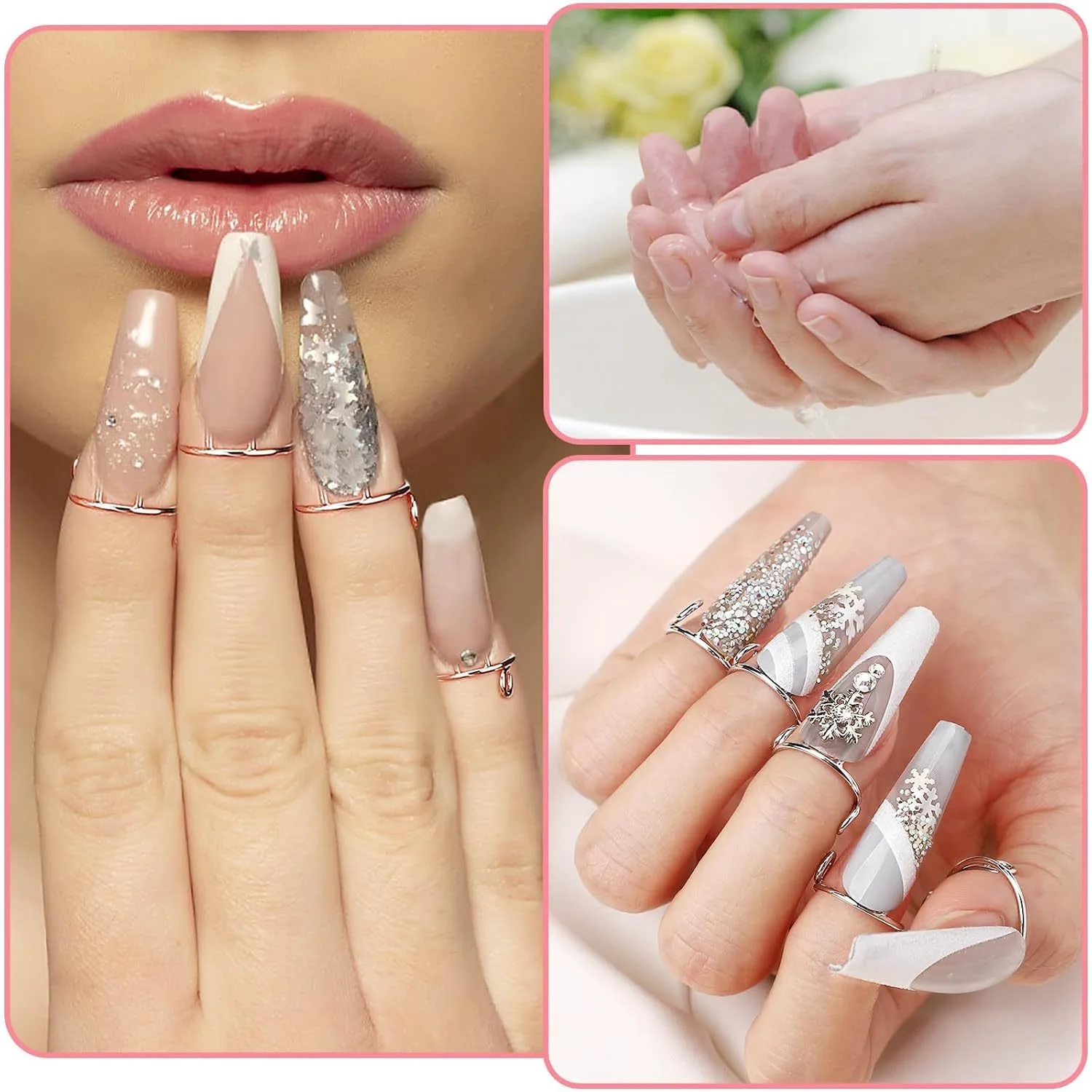New 10 Pieces Sets Thin Nail Rings Daily Fingertip Protective Cover Trendy Ring Jewelry Gift to Girlfriend Manicure 3 Colors view 5