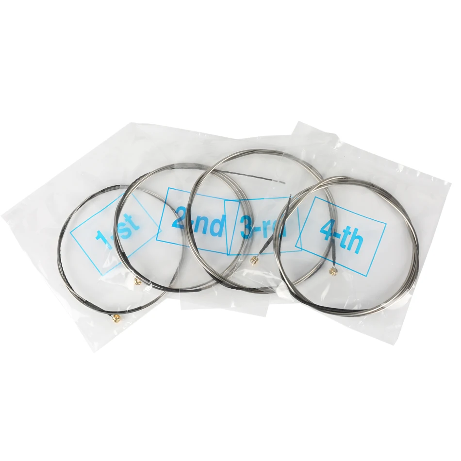 Alice A628 Fretless 4 corde per basso elettrico Set completo 4 corde con nucleo esagonale in lega di nichel avvolta con estremità a sfera dorata