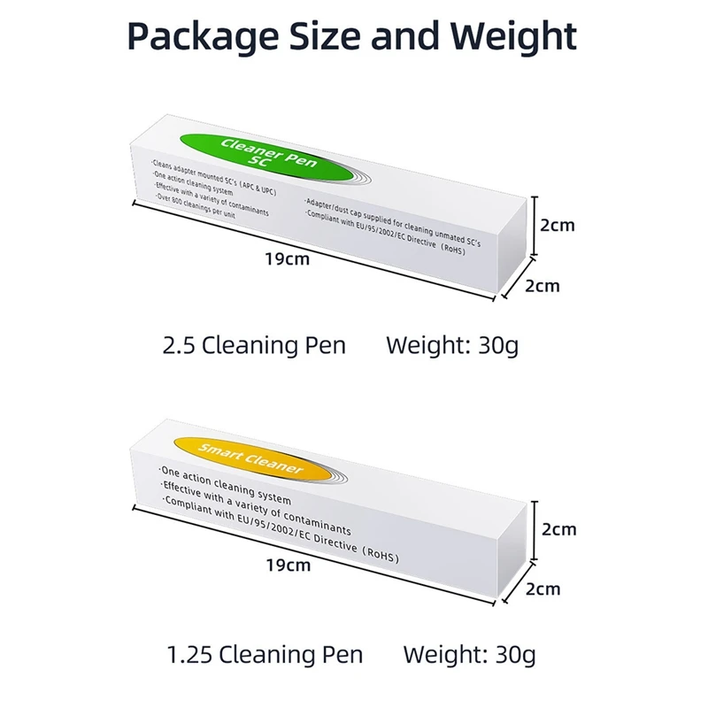 2PCS-Fiber-Optic-Cleaner-Pen-2.5Mm-For-LC-MU-1.25Mm-For-SC-FC-ST-Connector-Optical-Smart-Fiber-Optic-Cleaning-Pen-Tool