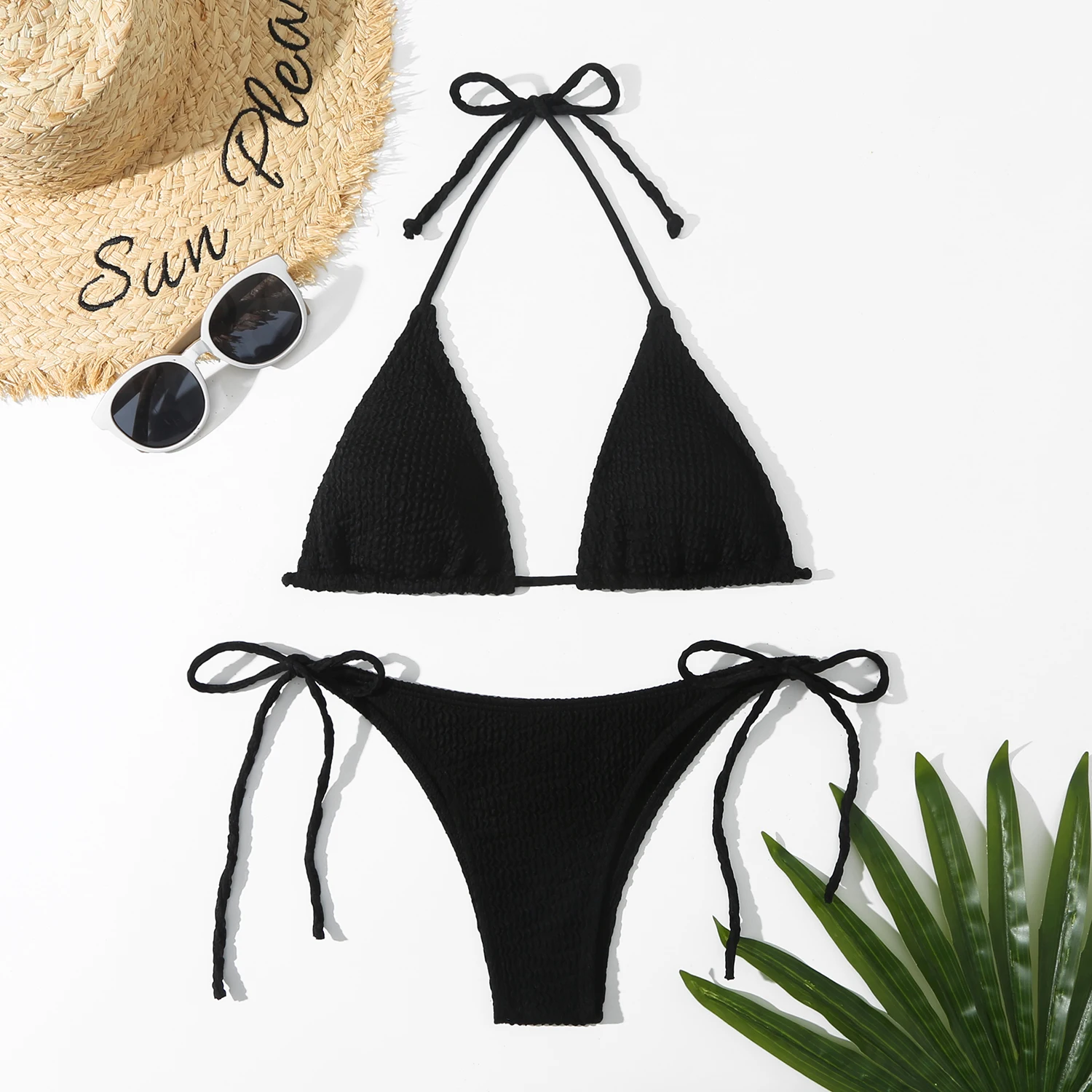 

New Sexy Bikini Swimsuit Women's Separation Design Cross-Border Sport Fitn Swimmingwear with Chest Pad No Steel Support