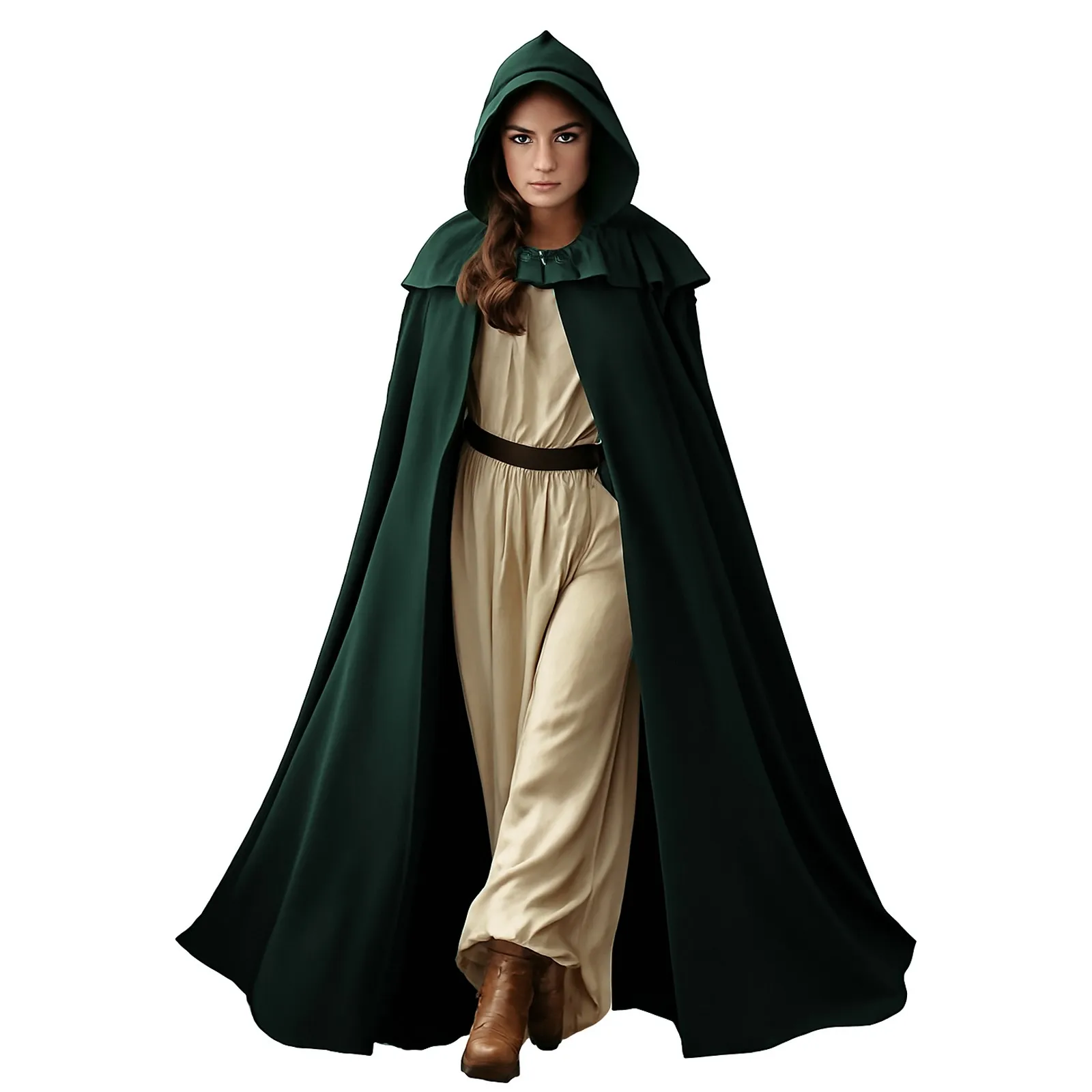 Autumn Winter Women's Trench Coat Open Front Cardigan Jacket Coat Shawl Cape Cloak Mantle Carnival Halloween Cosplay Long Robe
