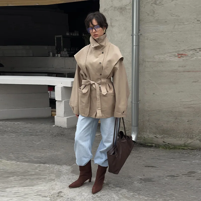 2026 Spring Women's New Short Button Windbreaker Coat Fashion Casual Women's Clothing