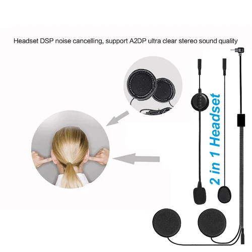 Imagen 2 del producto Accesorios de altavoz tipo C, micrófono Dual para Teleheer V6 plus T6 XINOWY V6 Plus, intercomunicador Bluetooth para casco de motocicleta