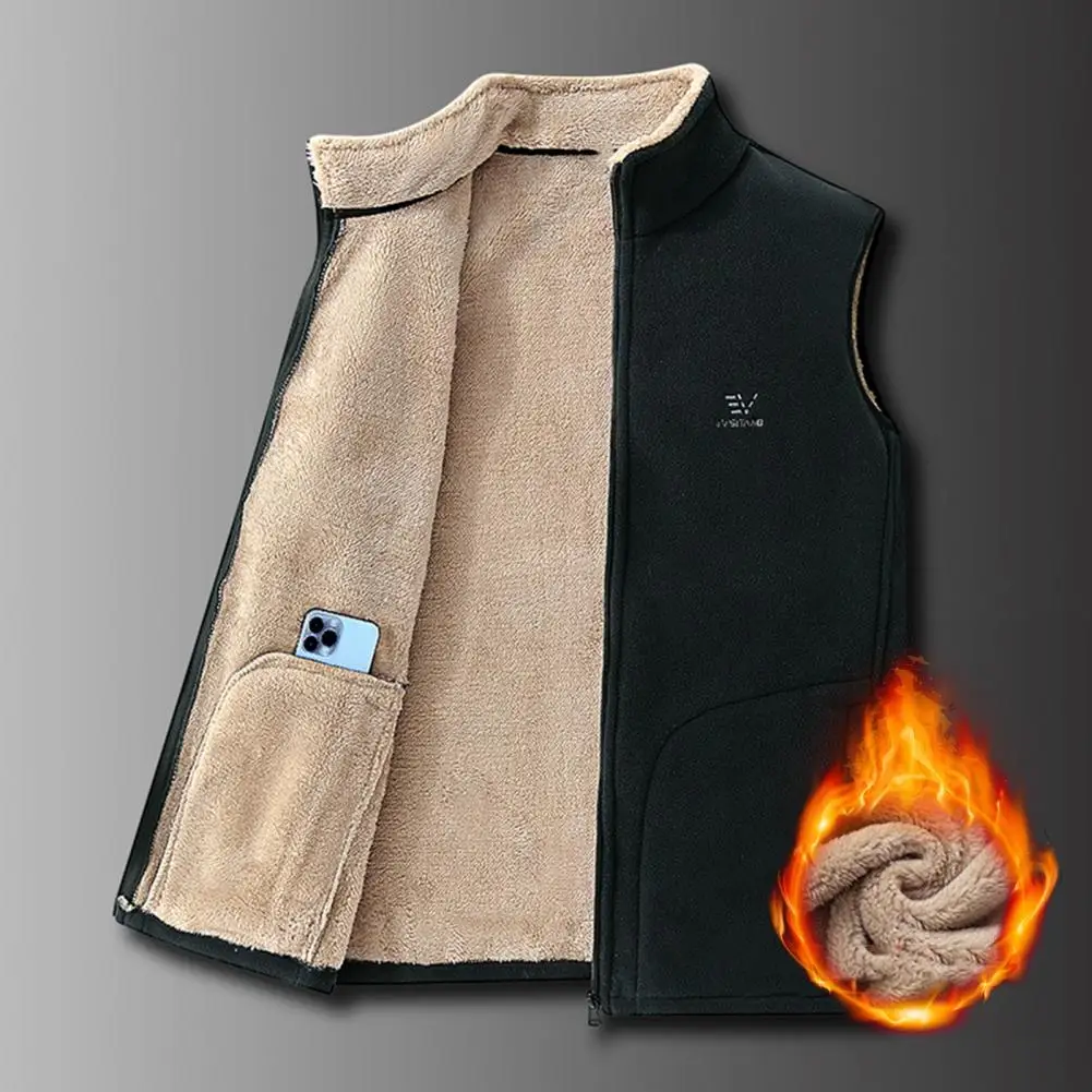 Plus Size Cashmere Men Sleeveless Vest Jackets Fashion Wool Male Cotton-Padded Coats Warm Waistcoats Clothing 4XL