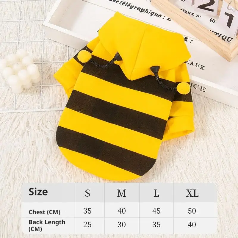 Bienen-Haustier-Hoodie Winter Warmer Fleece Hunde- und Katzenkostüm Cosplay Pullover Outfit für kleine und mittelgroße Welpen und Kätzchen für die Feiertage – Detail 17