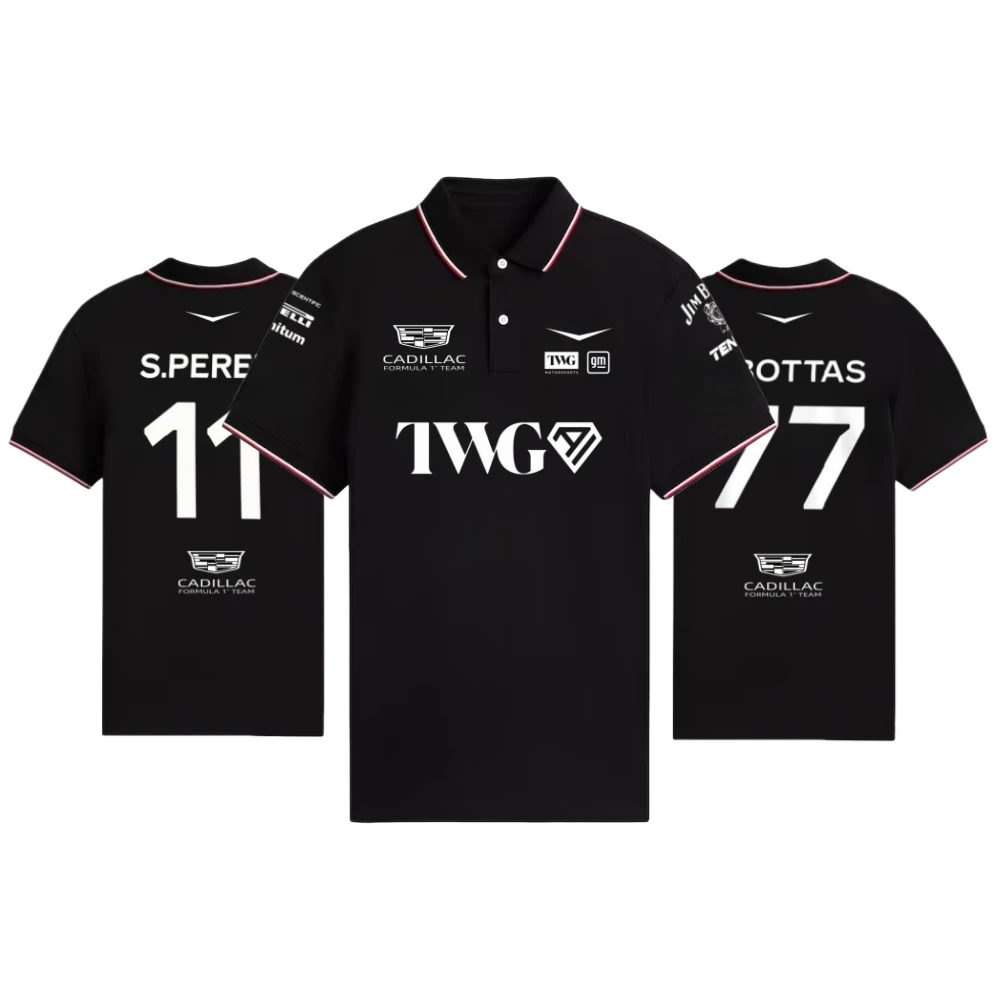 Camiseta Polo Cadillac 2026 Sergio Pérez, Polo Cadillac 2026 Valtteri Bottas, Polo para aficionados del equipo Cadillac