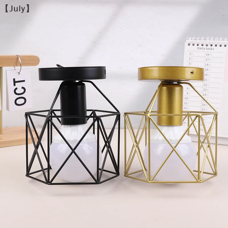 Lampu langit-langit Led, lampu dekorasi ruang tamu, lampu dalam ruangan, lampu gantung langit-langit besi tempa, Retro Nordik, lampu gantung bulat