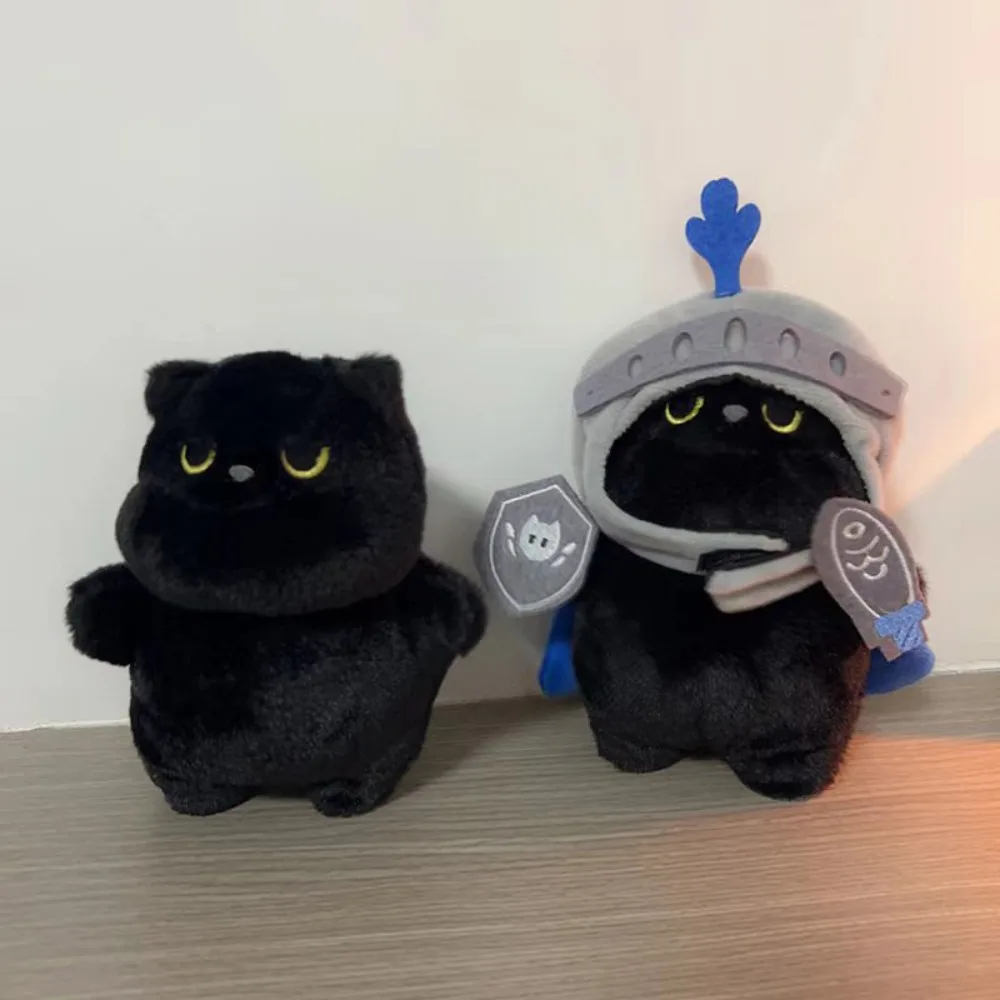 Cute Plush Knight Cat Doll Black Knight Cat Doll Cartoon Gift Toy