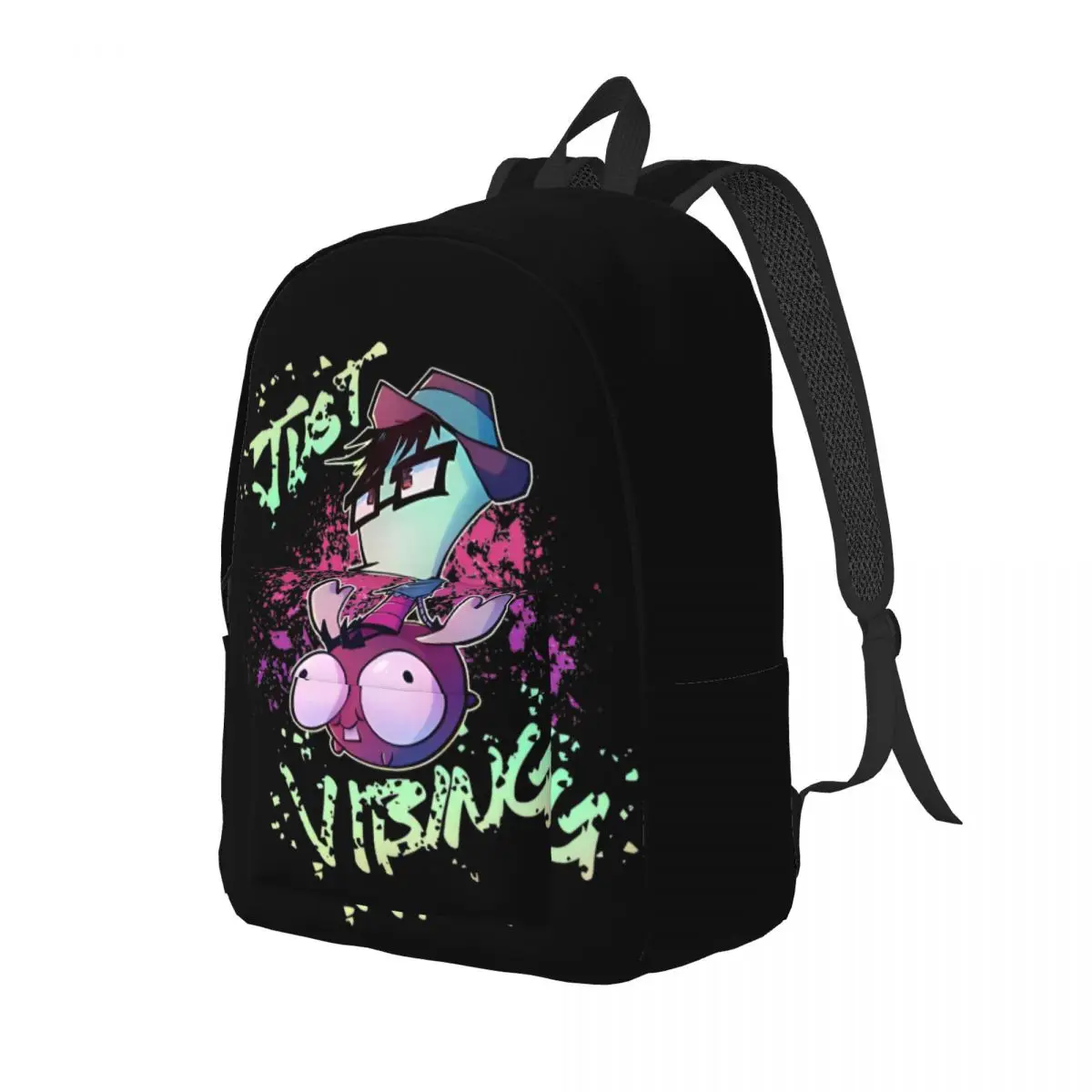 Invaders Zims Anime Backpack for Men Women Casual High School Work Daypack College Canvas Bags Outdoor