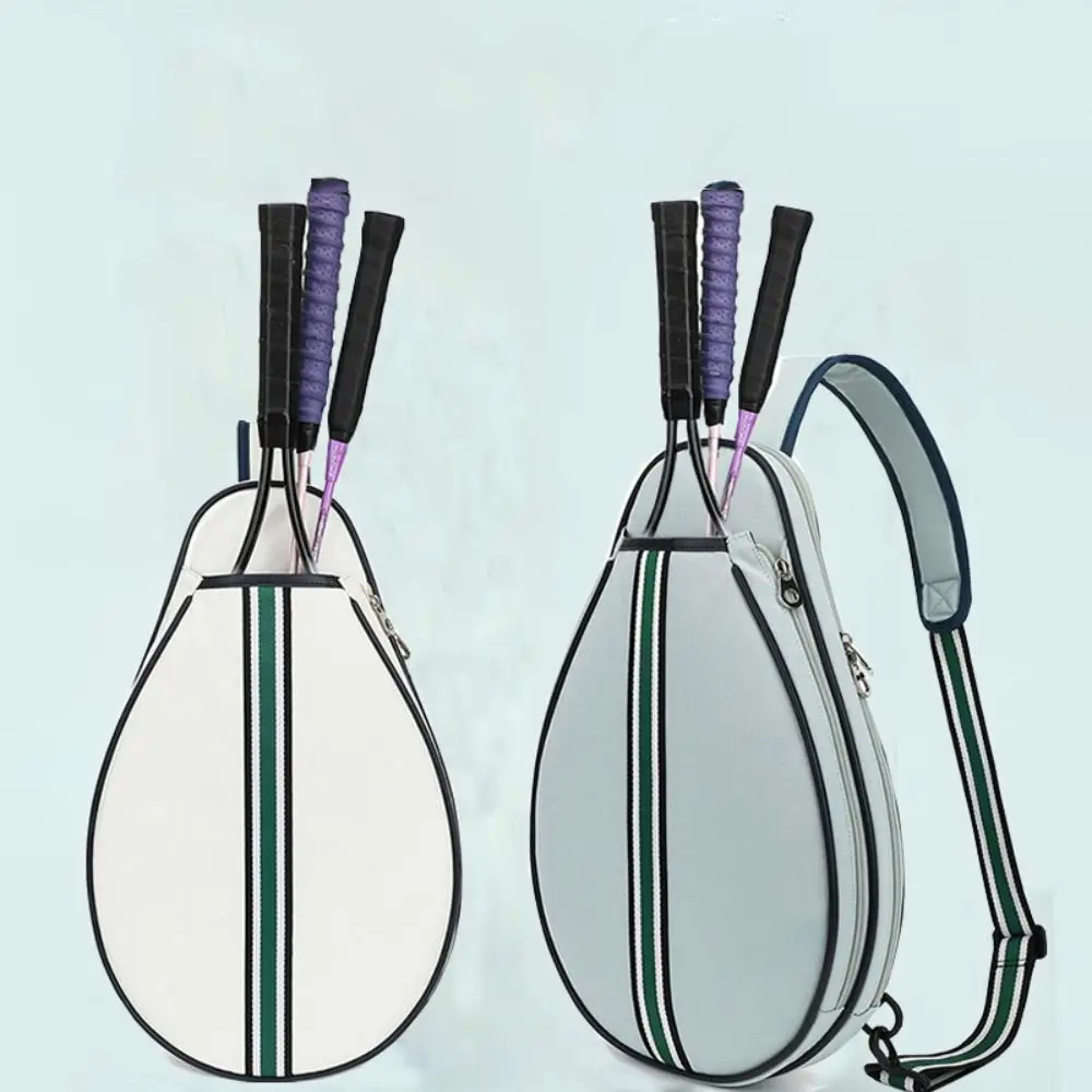 Large Capacity Sports Racket Bag Waterproof Adjustable Strap Lightweight Sling Bag Organizer Zipper Closure