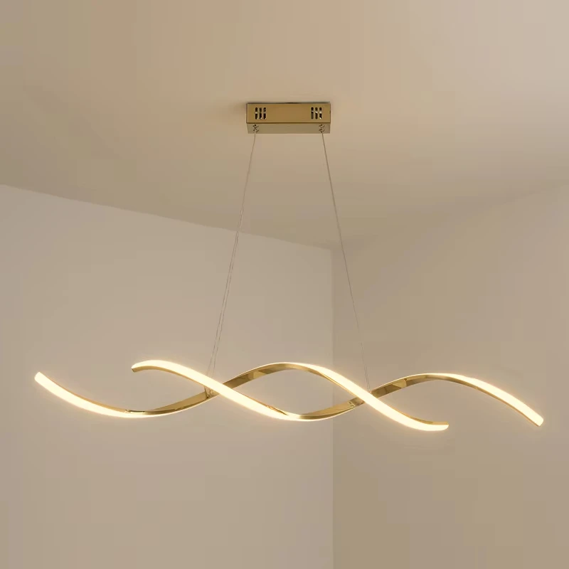 

Modern Led Pendant Lights AC110-220V For Dining Kitchen Room Bar Home Decor Pendant Lamp Fixture Gold/Chrome Plated Length110cm