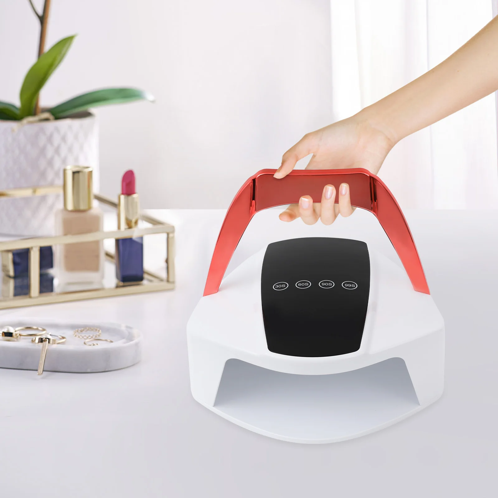 Lampe à ongles Rechargeable 96W UV LED sèche-ongles capteur automatique manucure lampe à polymérisation Portable Kit de vernis Gel