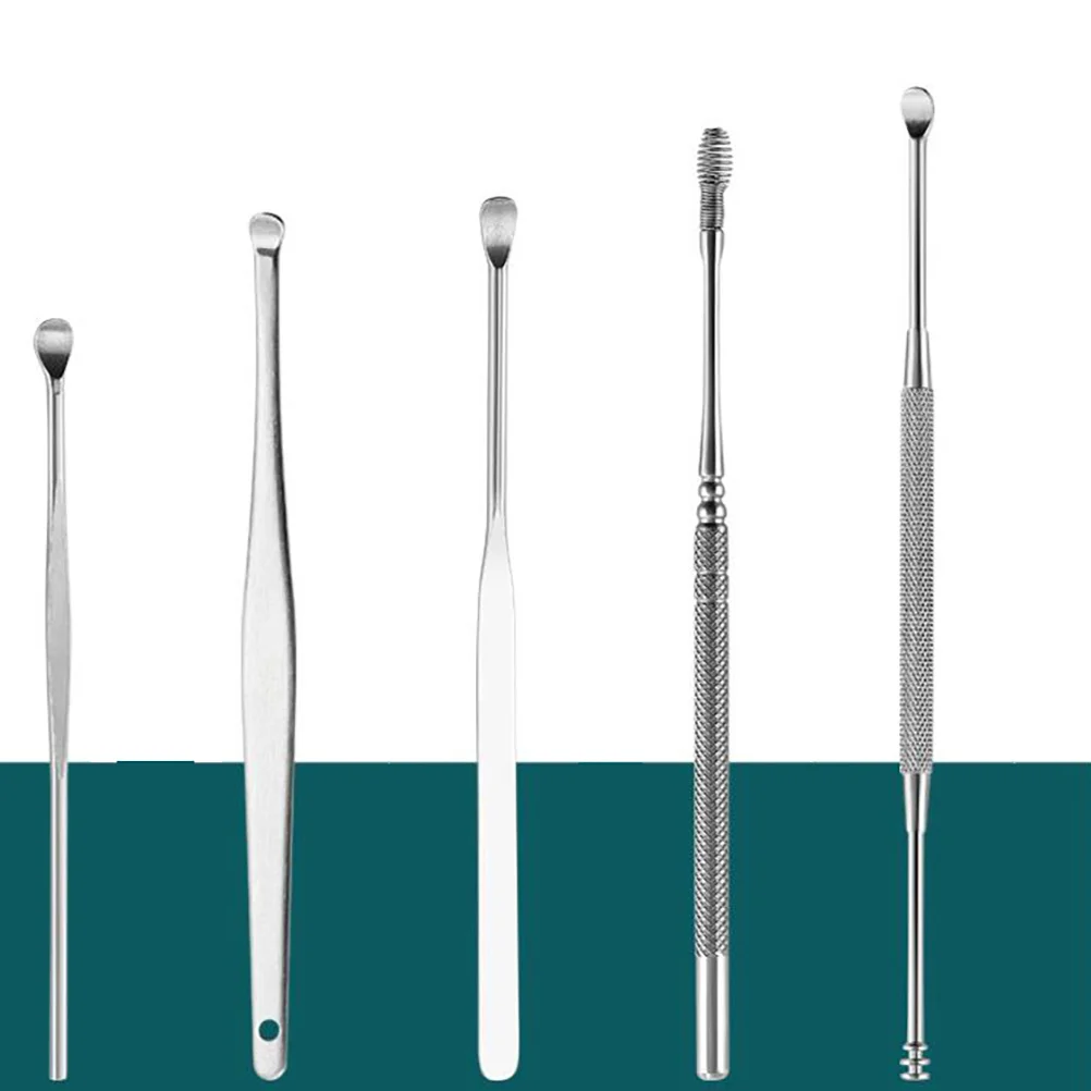 

8Pcs Stainless Steel Ear Spoon Set Spiral Skid Resistance Ear Cleaner Safe Lightweight Suitable for Adults Kids