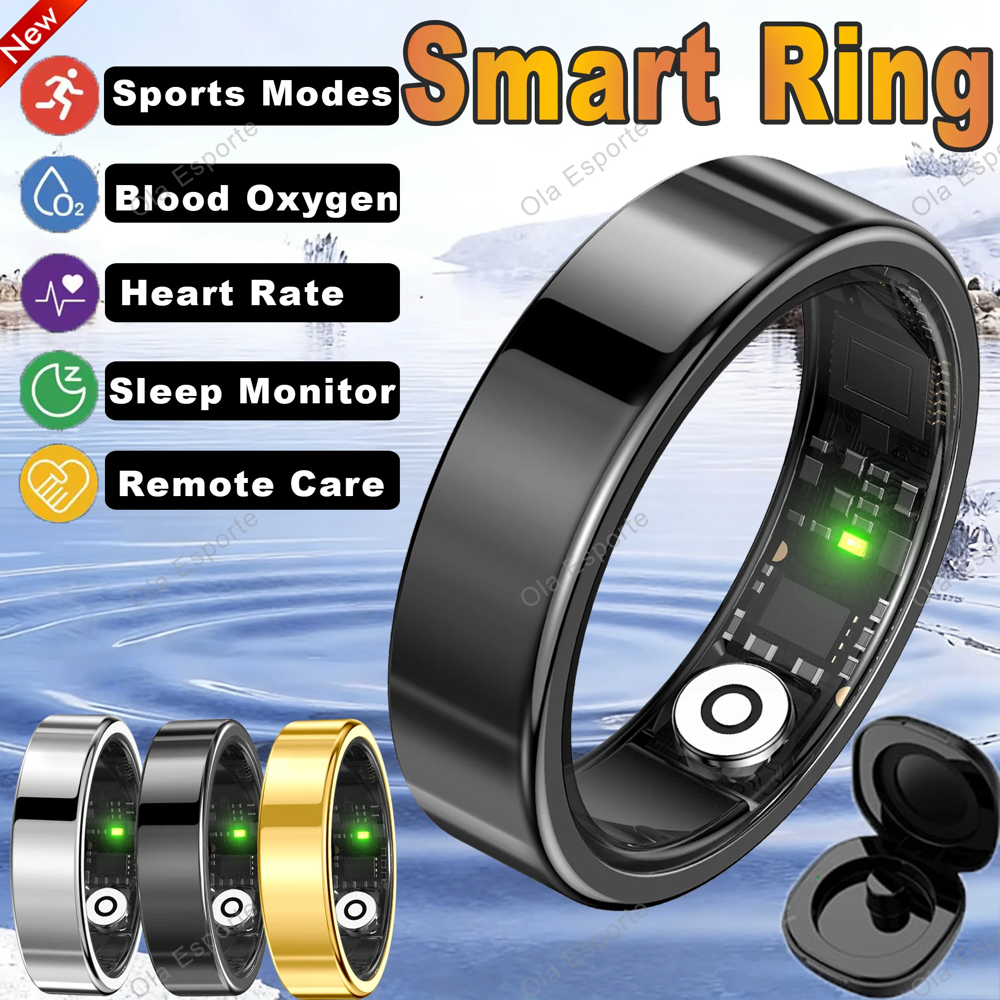 

Смарт-кольцо, пульсометр, кислород в крови, мониторинг сна, ручные жесты, кисть Tiktok Control, фотозахват 2026, мужчины, женщины, Smartring