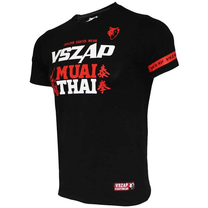 VSZAP New Words Men Women Boxing Jerseys Fight MMA T-Shirt Gym T-Shirt Boxing Fitness Sport Muay Thai Breathable Comfortable