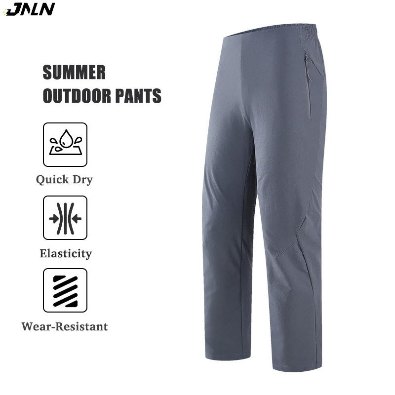 

JNLN Unisex Summer Quick Dry Pants Hiking Climbing Trekking Mountaineering Trousers Men Women Elastic Waterproof Sports Pants