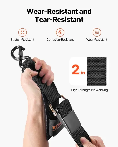 أشرطة سقاطة قابلة للسحب أشرطة ربط 2 بوصة × 4 أقدام للقارب (عبوة من قطعتين)