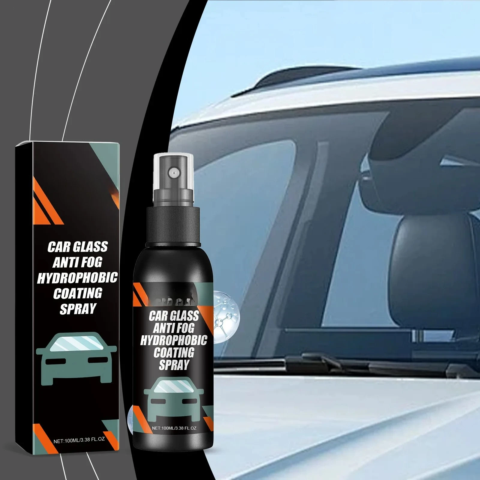 100ml Car Glass Anti Fog Spray Agent Auto Windshield Water Repellent Anti Rain Glass Mirror Hydrophobic Coating Sprayer