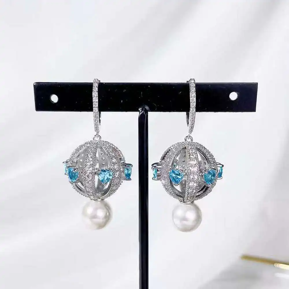 

Bilincolor Exquisite Love Zircon Hollow Small Lantern Earrings for Women