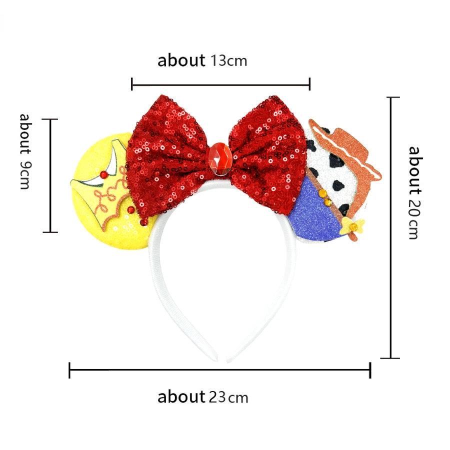 Anime Hair Band Kid Mickey Mouse Headband Woody Hair Accessories Women Bow Cowboy Hat Headwear Girl Buzz Lightyear Hairbands