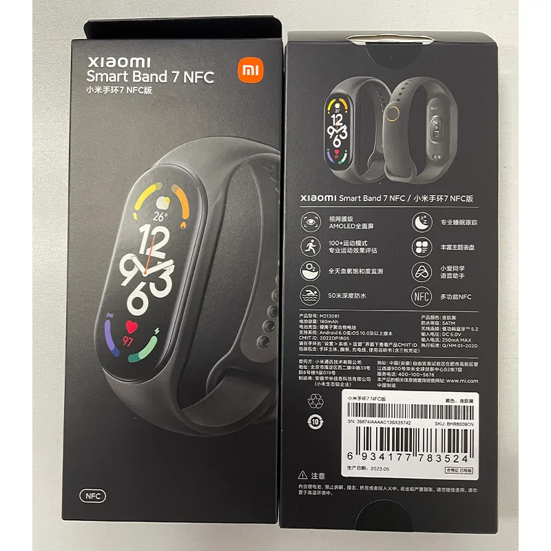 Inteligentna bransoletka Xiaomi Mi Band 7 wersja chińska 1.62 "AMOLED tlen we krwi trener fitness Bluetooth wodoodporny 120 trybów sportowych