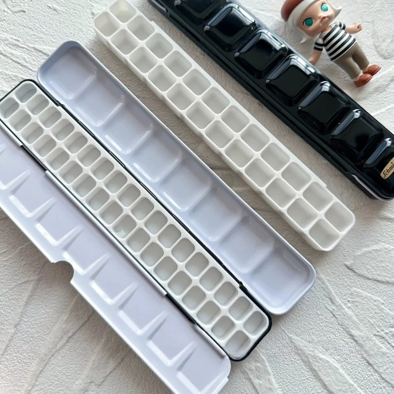 Long Watercolor Palette Custom Insert 24/36 Wells Empty Watercolor Paint Subpackage Grid Portable Pigment Divider Art Supplies