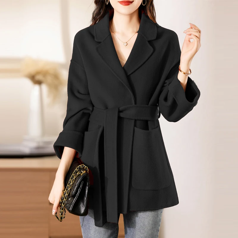 2025 Women's 100% Cashmere Thick Double sided Jacket Classic Multi functional Fashion Suitable for Business