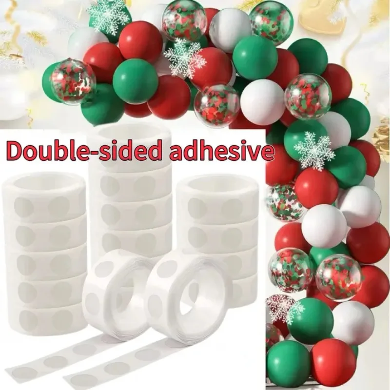 Double Sided Clear Sticky Point Tape Balloon Glue Dot Adhesive Balloons Glue Sticker for Christmas and Halloween Decorations
