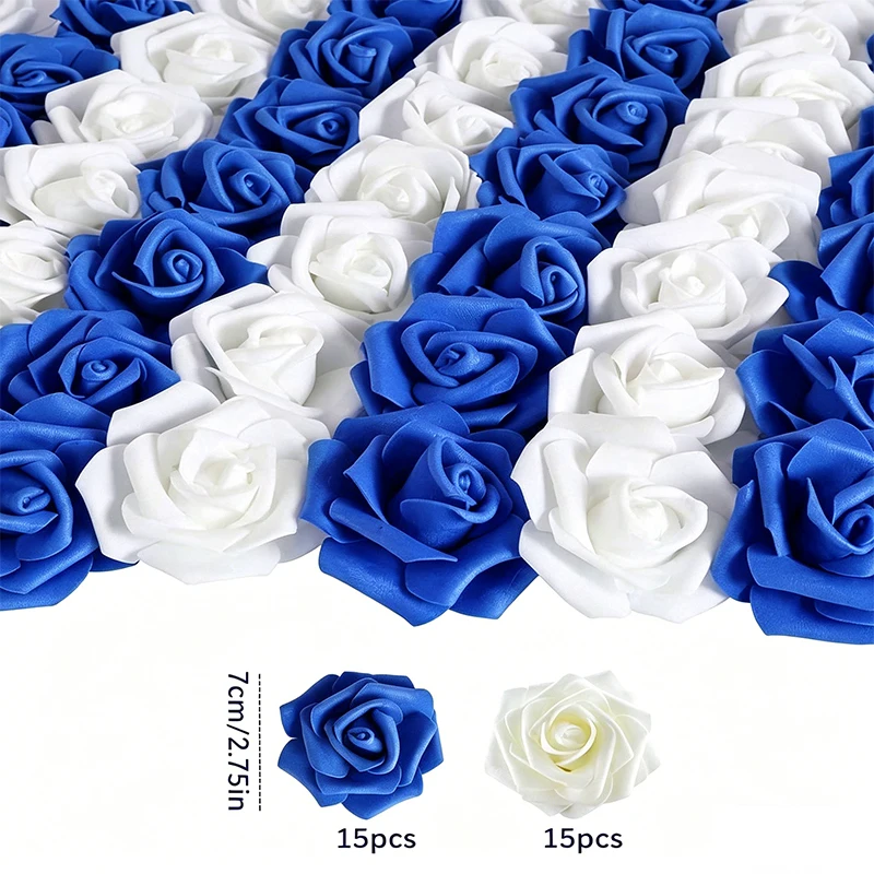 30 Stück künstliche Rosenblütenköpfe, lose künstliche Schaumrosen für DIY-Brautgeschenke, Hochzeits-Blumenarrangements, Heimdekoration – Detail 9