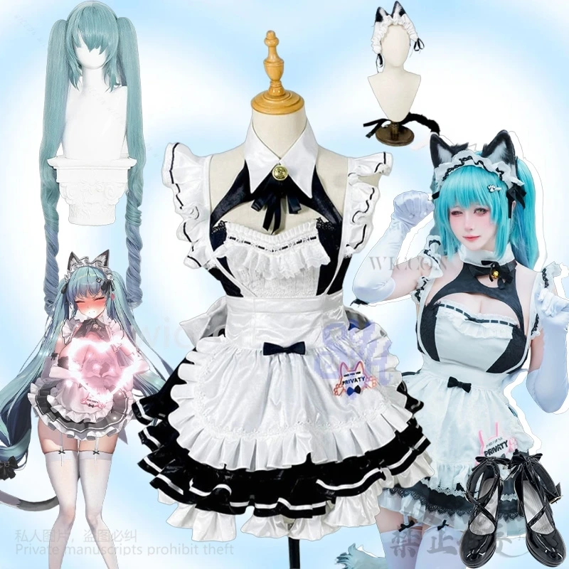 

Game Nikke Anime Privaty Cosplay Costume Sexy Kawaii Neko Cat Maid Dress Sweet Lace Ruffles Lolita Jsk Jirai Kei Girls Halloween