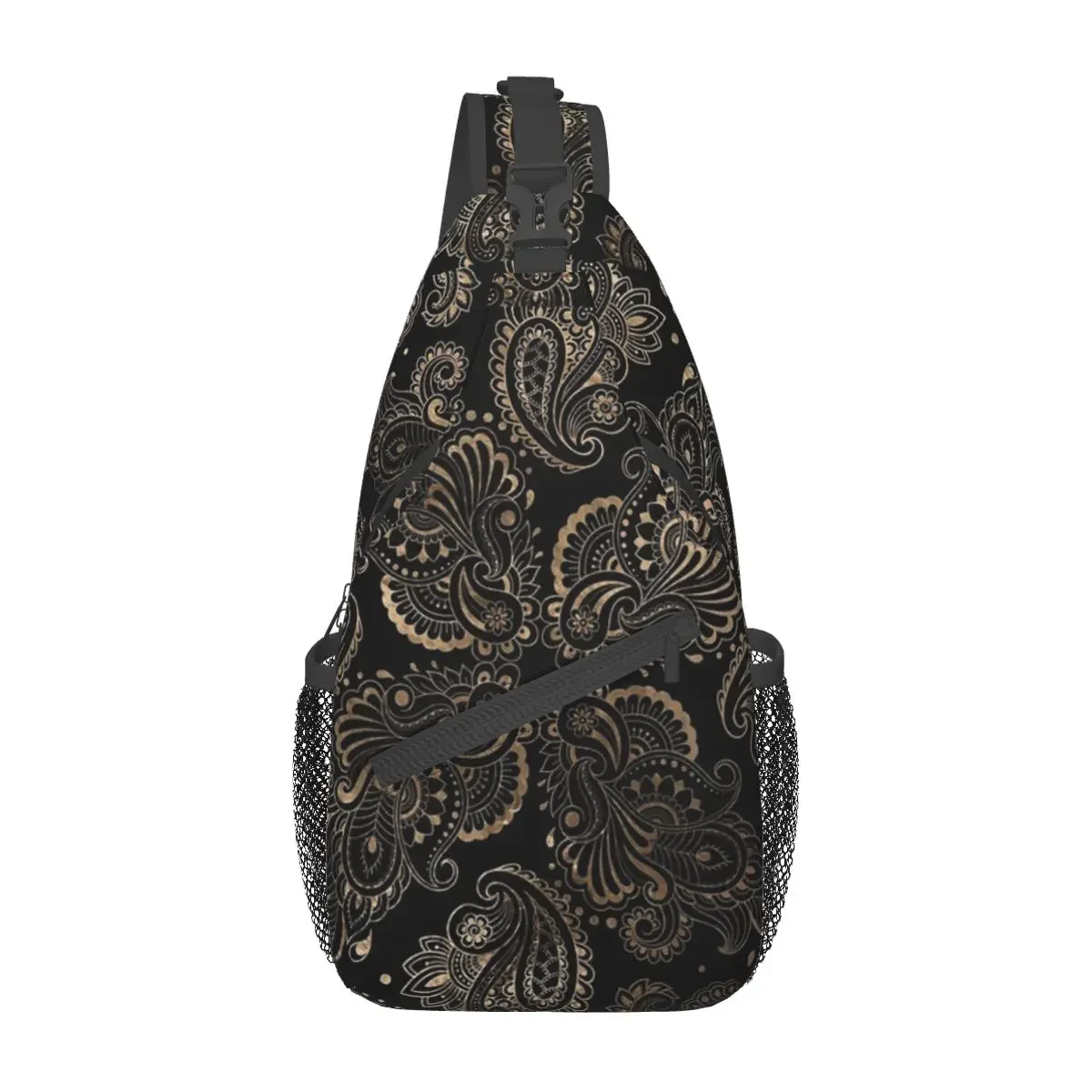 

Oriental Paisley Ornament Small Sling Bag Chest Crossbody Shoulder Backpack Outdoor Hiking Daypacks Printed Bookbag