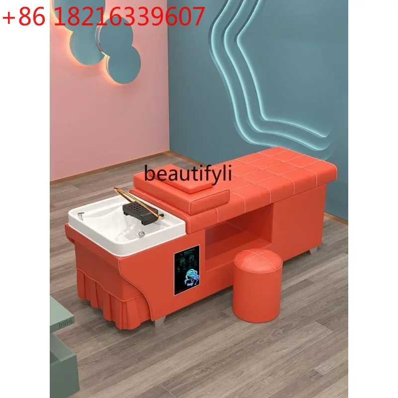 Sillón de Peluquería TAO Thai con Terapia Capilar, Cama de Terapia para la Cabeza, Circulación de Agua a Temperatura Constante y Fumigación