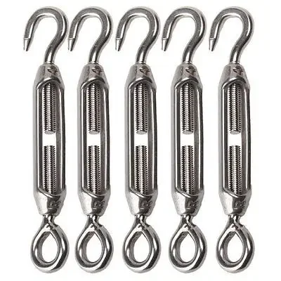 1PC M4 Stainless Steel 304 Adjust Chain Rigging Hook & Eye Turnbuckle Wire Rope Tension