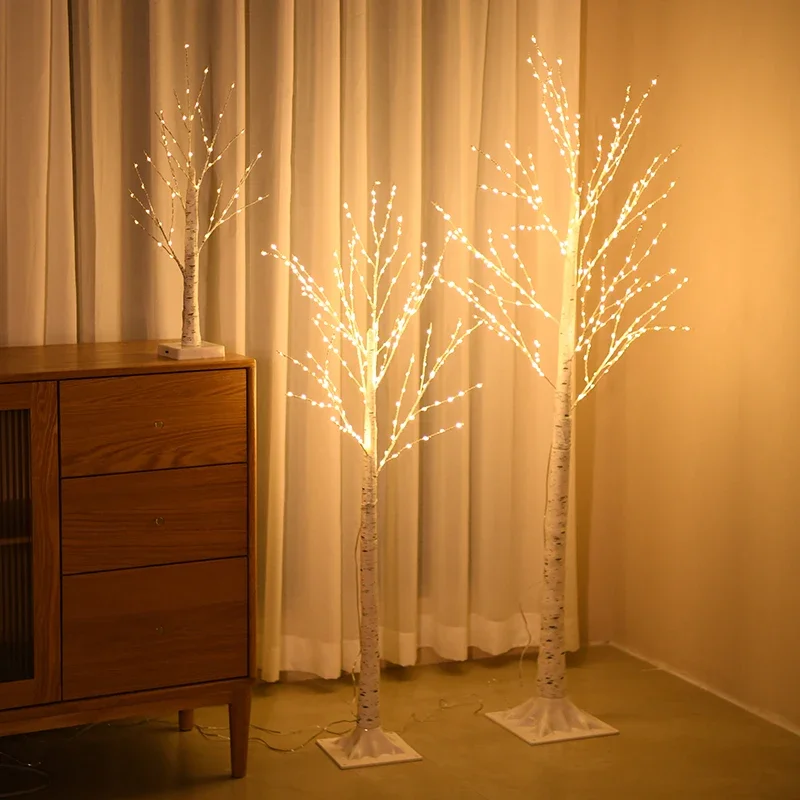 150CM/180CM Christmas Decoration LED Birch Tree Bedroom Light for Landscape Luminous New Year DIY Decor Christmas Tree Xmas Gift