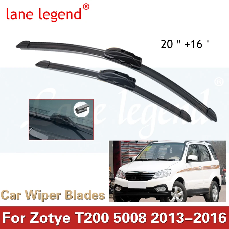 

For Zotye T200 5008 Hunter Nomad Autorrad Outsider 2013~2016 Front Wiper Blades Cutter Cleaning Replacement U J Hook Hatchback