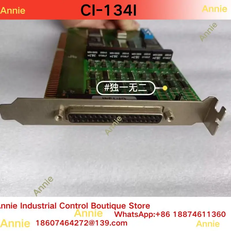 Second-hand test OK  Original RS-422/485 industrial communication quad-serial port card CI-134I