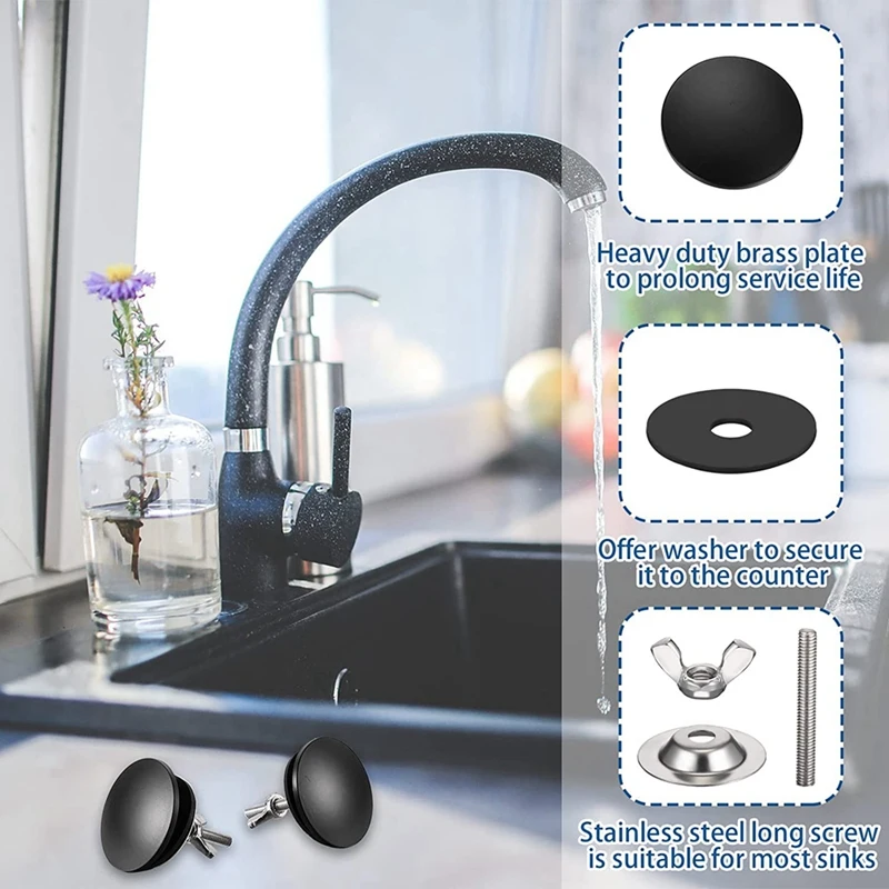 ABVJ-2 ชิ้น 2 นิ้วอ่างล้างจานฝาครอบก๊อกน้ําสแตนเลสอ่างล้างจาน TAP Hole แผ่น Stopper COVER