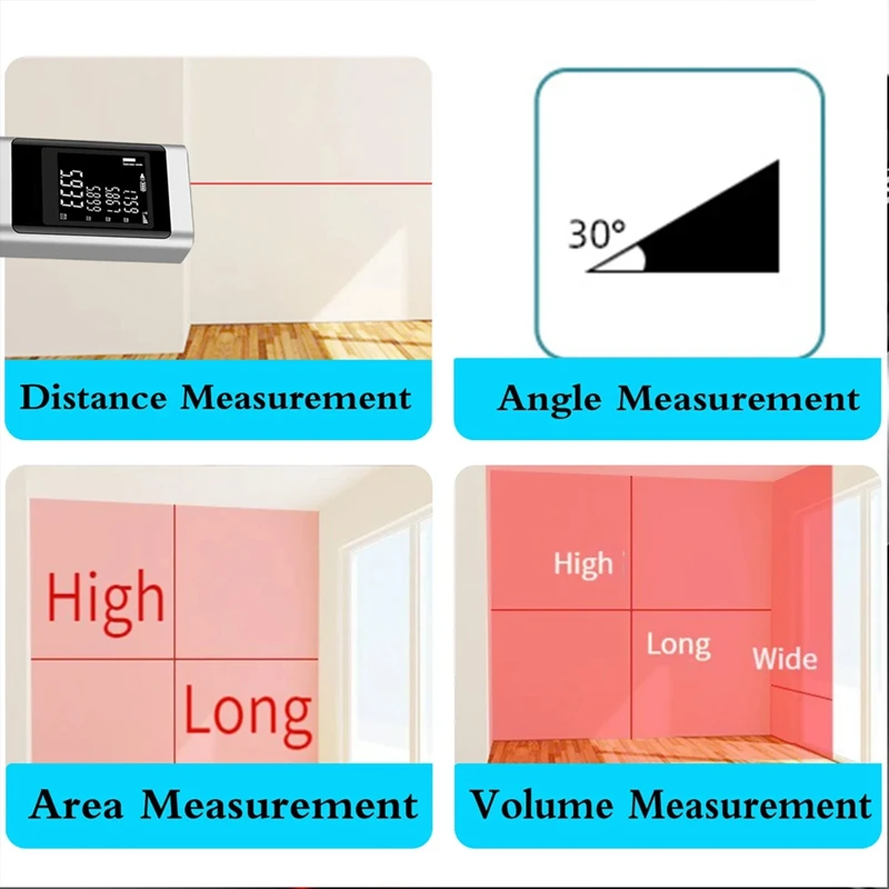 Infrared Laser Rangefinder 40M Distance Meter ,Volume,Angle,Pythagorean Multifunctional Measurement Instrument For Home