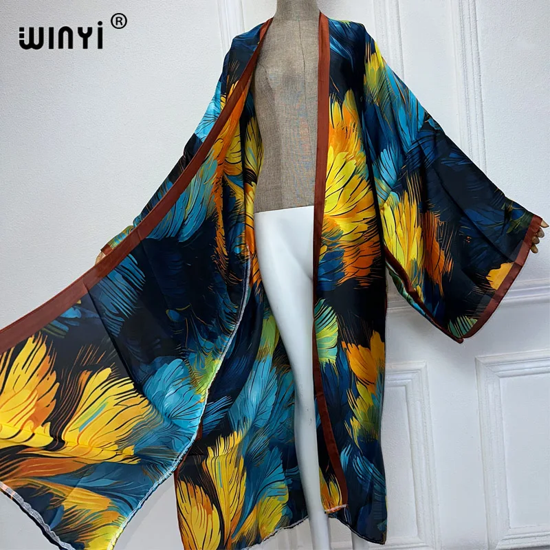 Letnie kimono sukienka w Afryce WINYI odzież plażowa maxi Blogerzy polecają swetry stroje plażowe dla kobiet abaya dubai luksus