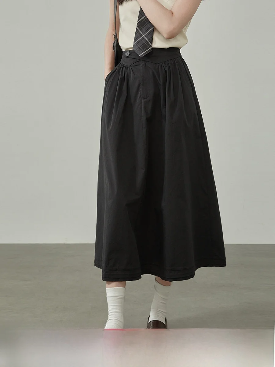

Retro High Waist Asymmetrical Skirt Women's Summer Slimming Casual Large Umbrella Skirt A-Line Skirt Elegant Style