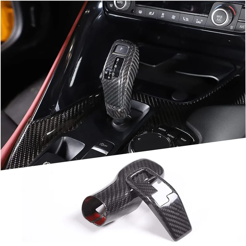 Dry Carbon Fiber Gear Shift Head Cover and Front Head Cover Set for Toyota Supra GR A90 A91 MK5 2019-2022,A