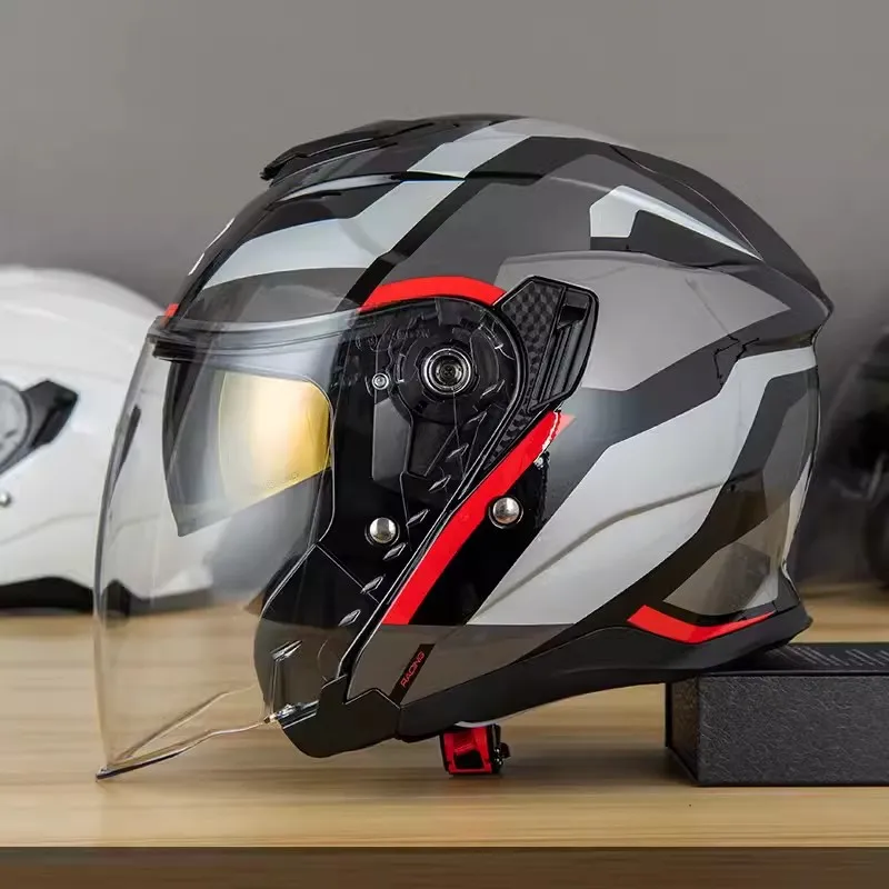 

Летний мотоциклетный шлем с открытым лицом и двумя линзами, внедорожный гоночный солнцезащитный шлем, DOT, сертификация ECE Capacete Casco Moto