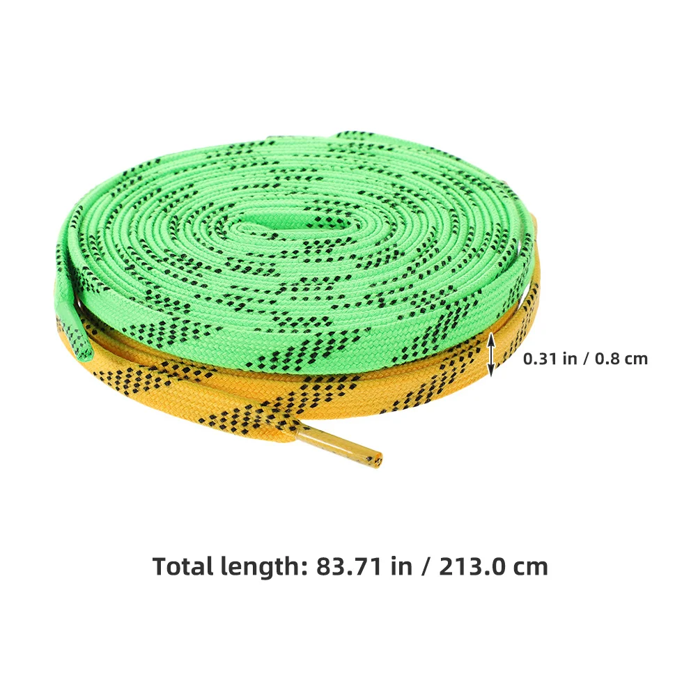 เชือกรองเท้าสเก็ตฮอกกี้ 2 คู่ ทำจากโพลีเอสเตอร์ ยืดหยุ่น ใช้แทนเชือกรองเท้ากีฬา สำหรับรองเท้าผ้าใบและรองเท้ากีฬาฮอกกี้