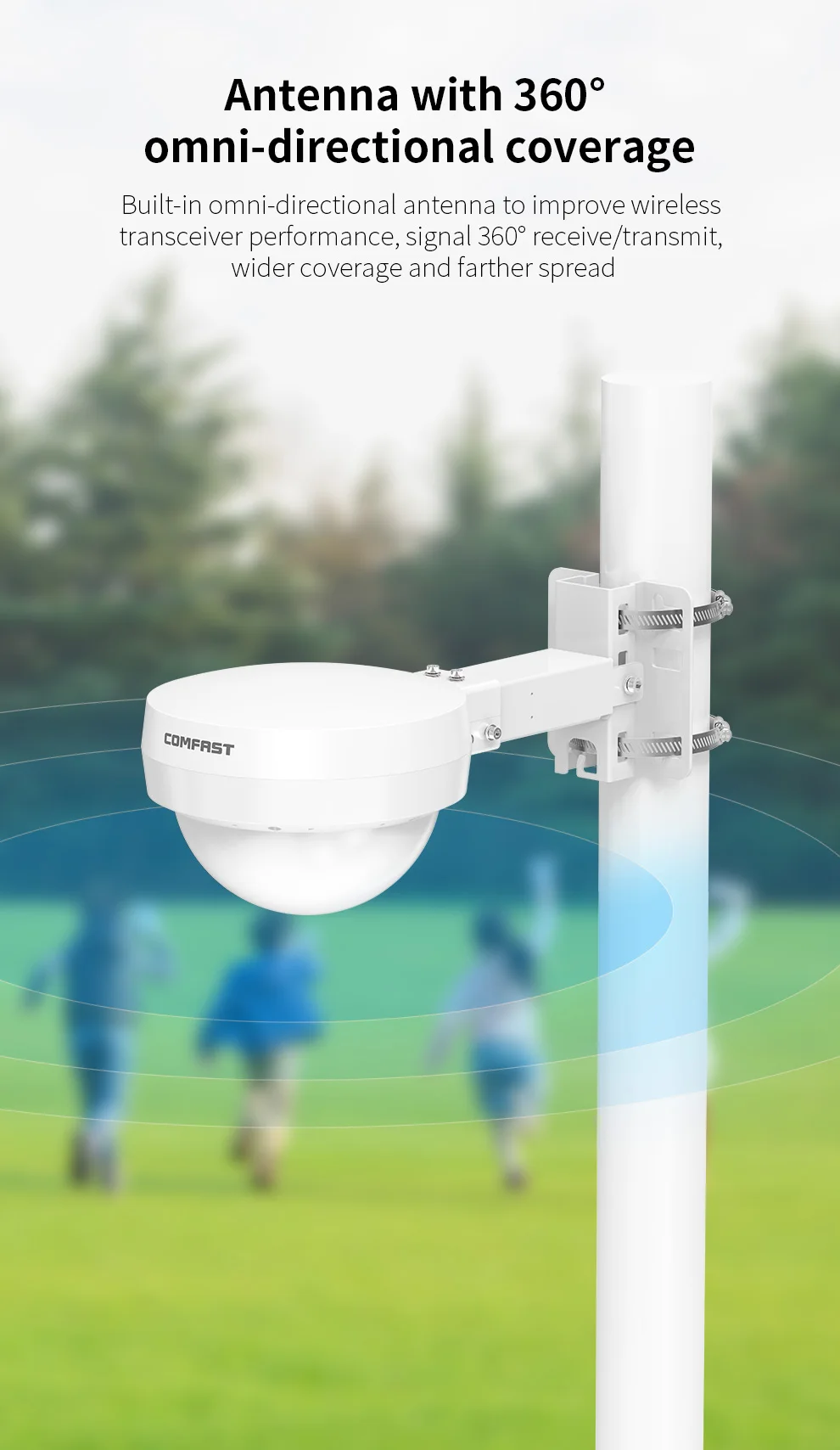 Imagem -04 - Potência Wifi Roteador ao ar Livre 2.4g 5.8g Dual Band ap Ip66 Ponto de Acesso ao ar Livre 360 ° Tampa Wifi Extensor Ax3000 Alta