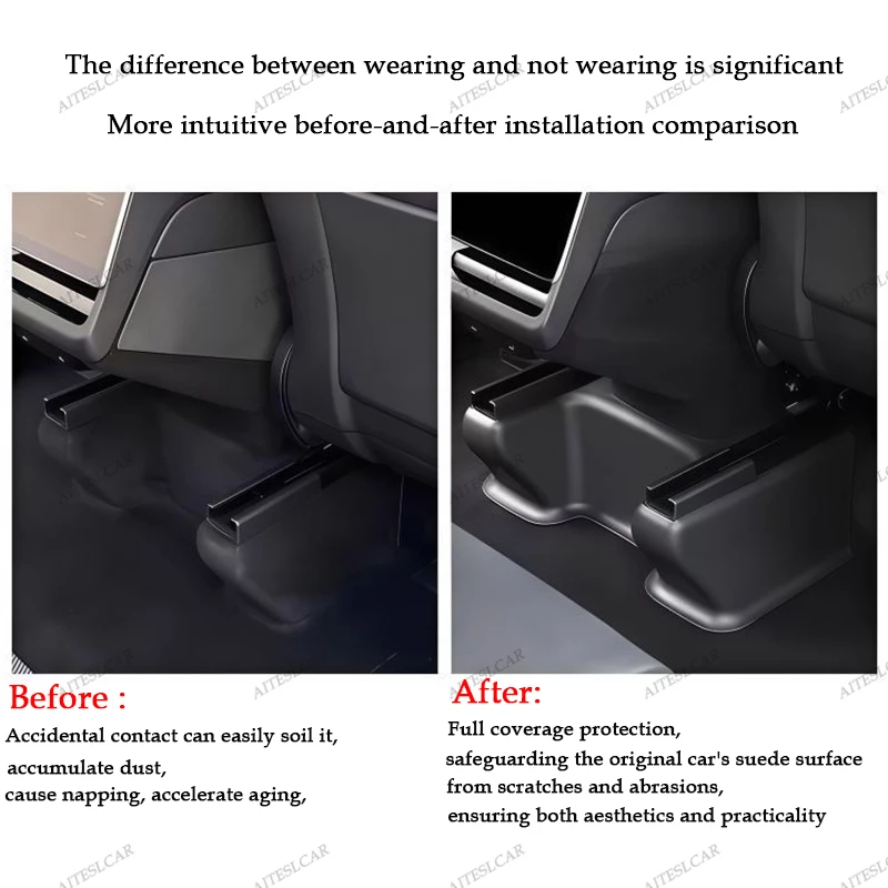 TPE Under Seat Corner Guard For Tesla New Model YL/Y Juniper 2026 Seat Front Rear Seat Slide Rails Protector Cover Anti-Kick