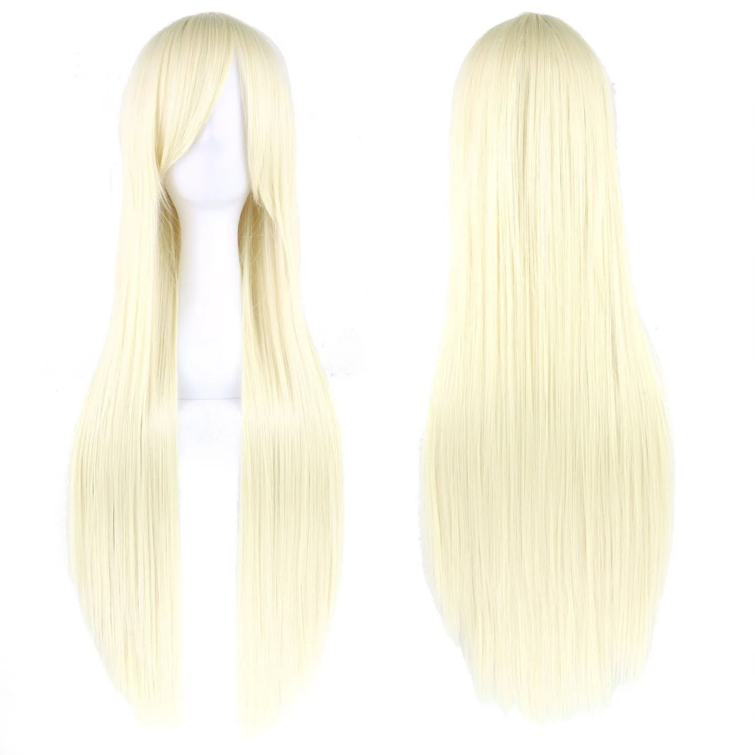 80cm Universal Long Straight Anime Cosplay Wig with Long Bangs for Multiple Character Styling